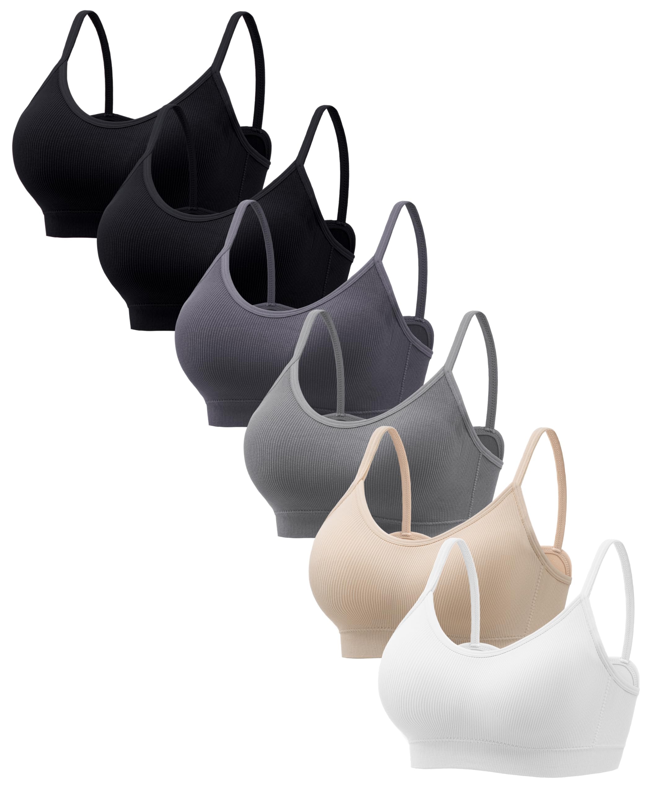 HBselect Reggiseno Senza Ferretto da Donna Reggiseno a Canotta V Collo | Seamless Bralettes, Reggiseno Sportivo Donna, Copertura Completa, Canotta T-Shirt Reggiseni Comodo Push Up Imbottito Morbido