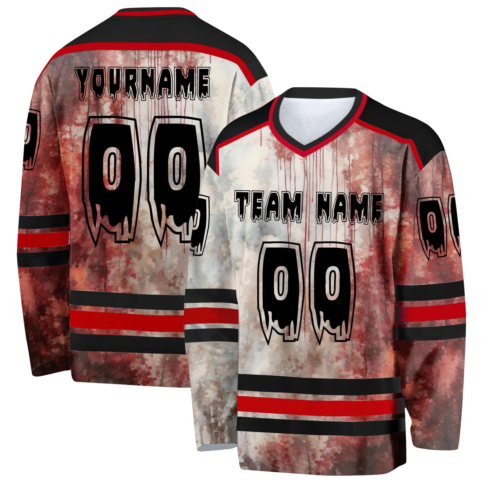 Maillot de Hockey Halloween personnalisé avec votre nom ST2