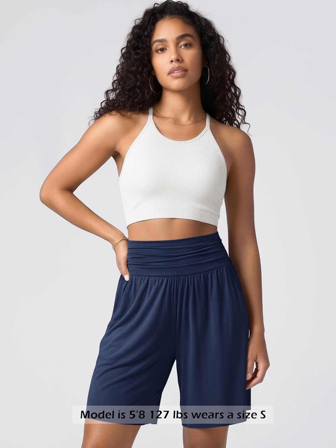 ODODOS Women's Wide Leg Lounge Shorts with Pockets Lightweight Soft Relaxed Casual Pajama Bottom-8"/ 10" Inseam