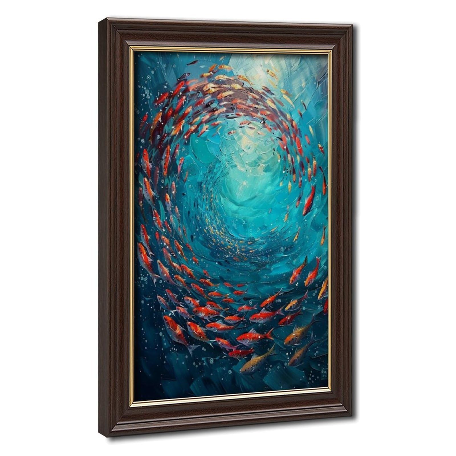 Bareronor Original School of Fish Oil Canvas Poster Bedroom Decor Landscape Office Room Decor Gift 24" L X 36" W