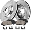Callahan BRAKE PARTS Front Brake Kit for 5-Lug Dodge Ram 1500 Durango Chrysler Aspen Drilled & Slotted Disc Brakes Rotors and Ceramic Brake Pads Replacement