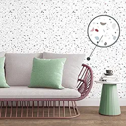 Papel de Parede Adesivo Lavável Granilite Algodão Doce