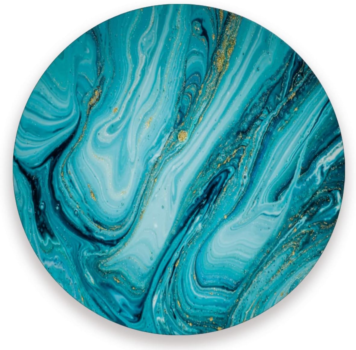 Vnurnrn Blue White Gold Marble Stone Pattern Coasters for