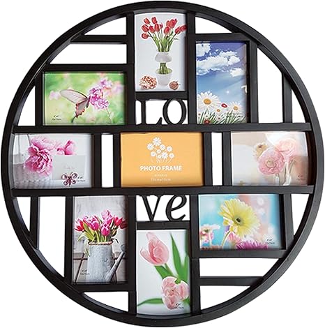 Amazon Com Mkun 4x6 Wall Collage Photo Frames Round Circular Wall Hanging Picture Collage Frame With Love Word Art 9 Opening Black Amazon Com Mkun 4x6 Wall Collage Photo Frames Round Circular Wall Hanging Picture Collage Frame With Love Word Art 9 Opening Black