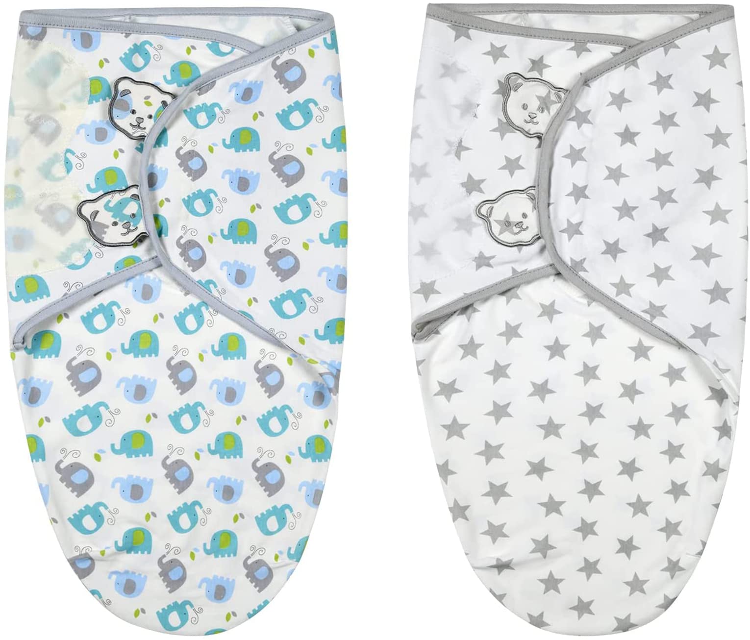 ELECDON Baby Swaddle Wrap, Pack of 2 Swaddle Blankets, Newborn Swaddle Blanket Wrap, 100% Organic Cotton Baby Blanket Wrap for Baby 2-6 Months 10-18lbs Baby Sleeping Bag Little Blanket