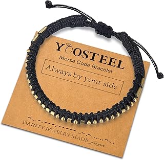 Inspirational Morse Code Bracelets for Women Men, Adjustable Leather Bracelets for Men Women Fun Morse Code Bracelets for Women Men Inspirational Birthday Friendship Gifts Jewelry, not know