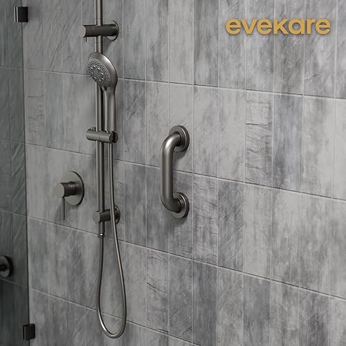Miniatura 6 de evekare Barra de agarre extra fuerte de alta calidad para bañeras y duchas  Acero inoxidable plomizo de 8 pulgadas - 1.5 diámetro  Mango de barra de