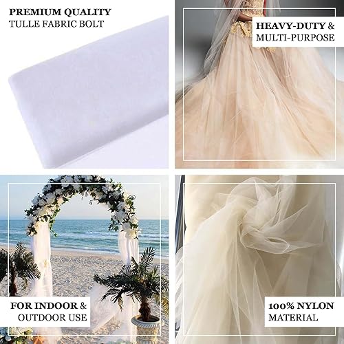 Miniatura 4 de Efavormart - Tul de boda extra grande de 108 pulgadas x 50 yardas para decoración de fiestas, banquetes, eventos, costura, manualidades, telas,