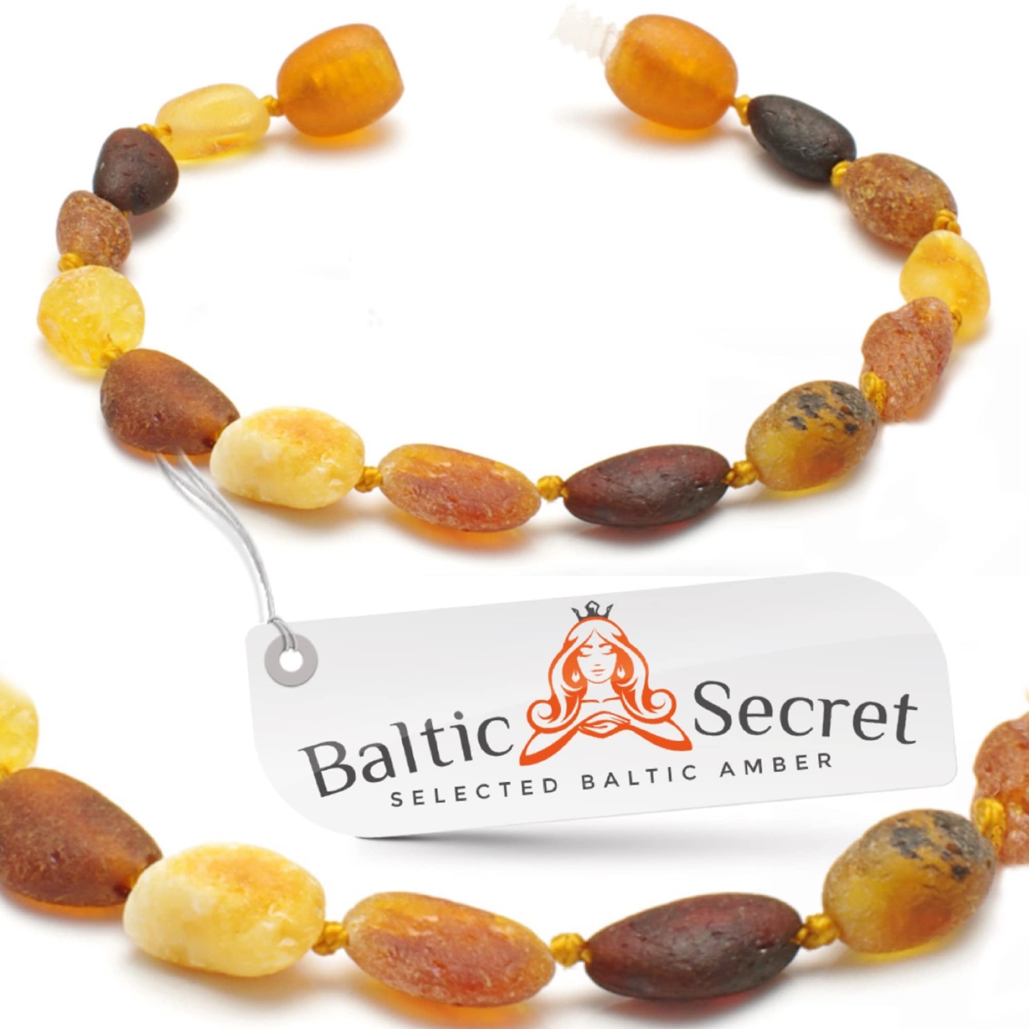 Bernstein kette - Heilsteinkette - echt Bernstein Schmuck - Halskette als Geschenk für Damen & Herren, Natürliche Schutzstein - Glücksbringer