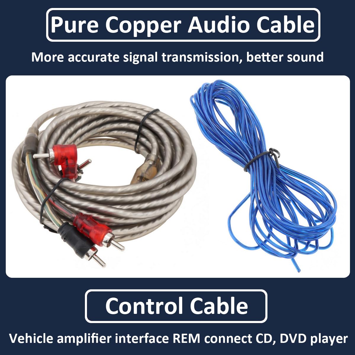 4GA Kit Cavi Amplificatore per Auto 4AWG Set di Cavo per Amplificatori 2500W Cablaggio Completo Ampli Installazione Audio Subwoofer Stereo Connettore RCA Fusibile