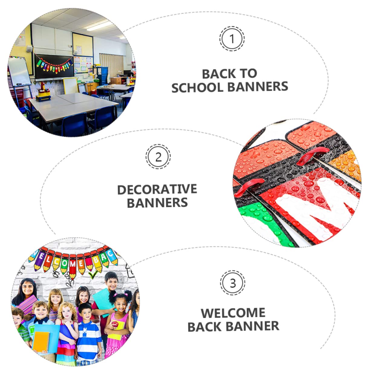 7piezas Banderín Decorativo De De Lápiz para Decoración Escolar y Fotografía Guirnalda De Bienvenida Aula y De