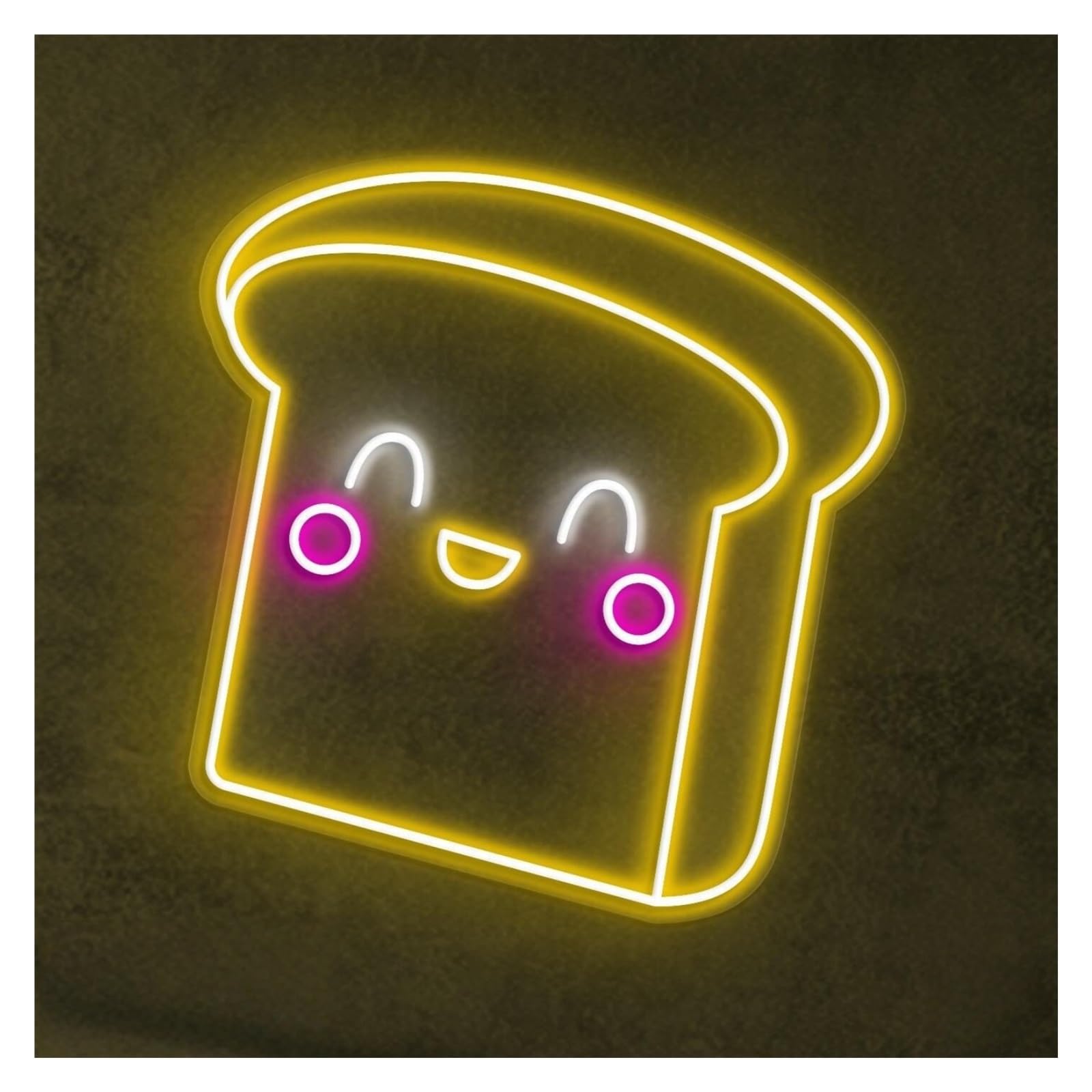 RONGCH Hanging Art Signs Toast Bread Neon Sign, Suitable for Bakery Kitchen Decor with Brightness Adjustable 46cm