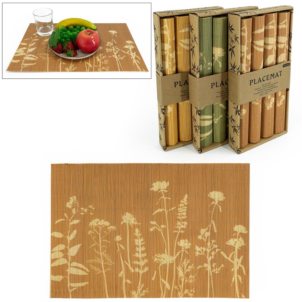 MACOSA U1790230_x4 Placemat 4 stuks rond antraciet kunststof afwasbare placemats moderne placemat tafelonderzetter plaat onderlegger placemats tafelmat