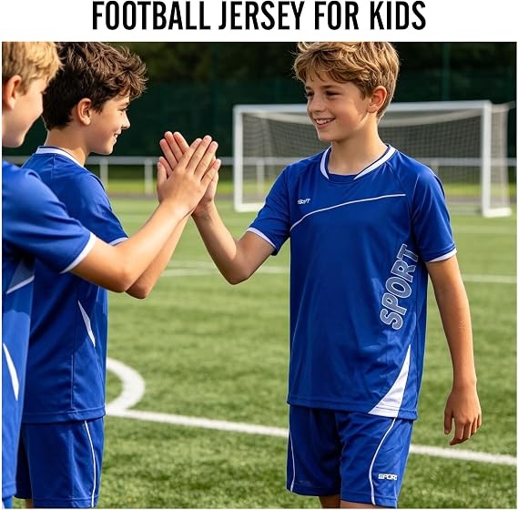 Football Kits for Boys, Kids Football Kit Soccer Jersey Set Costume Kids, Training Shirts And Shorts Set, Gifts for Boys 4-13 Years