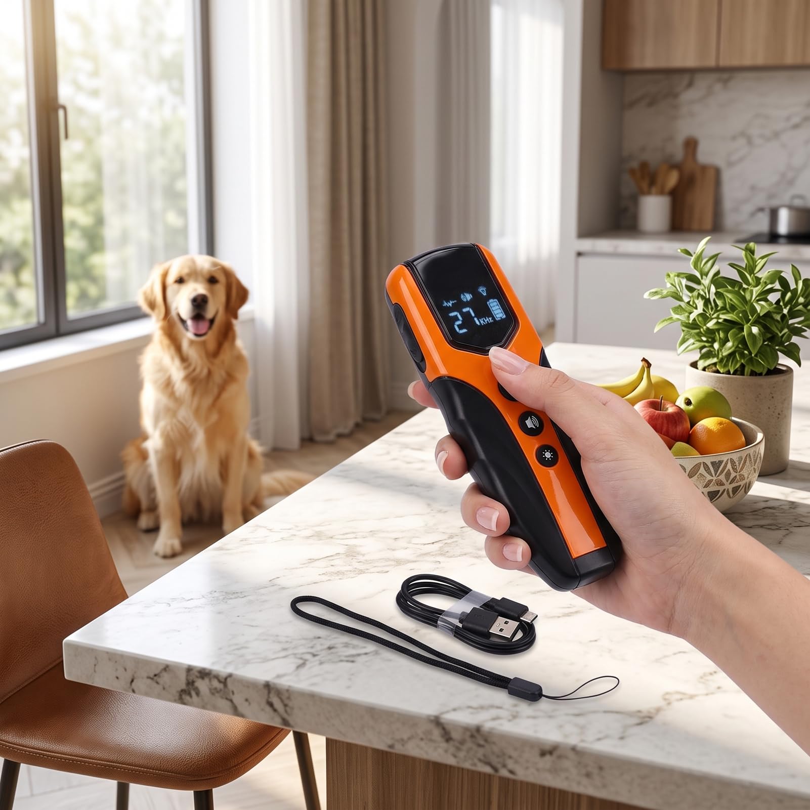 Display Digitale Ricaricabile Deterrente Antiabbaio per Cani Ad