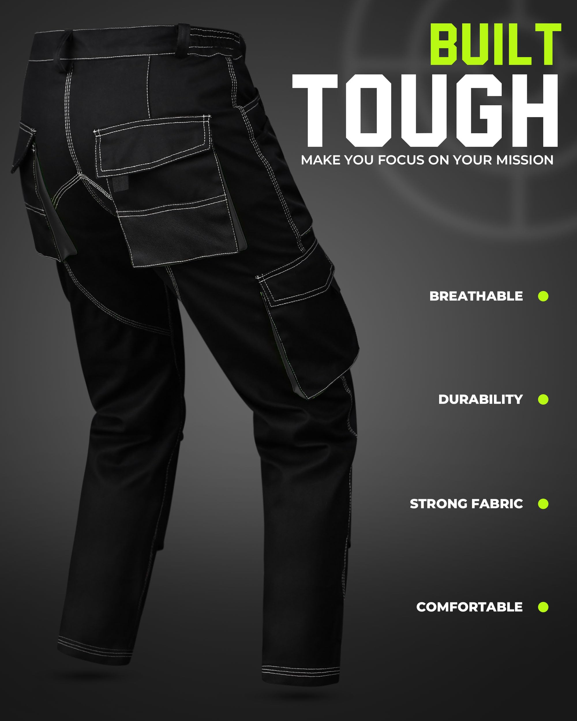 TU SOLUCION TEXTIL DISEÑO & PRODUCCION TEXTIL Pantaloni da lavoro da uomo – Pantaloni Cargo per lavoro – Multi-tasche – Tasche alle ginocchiere