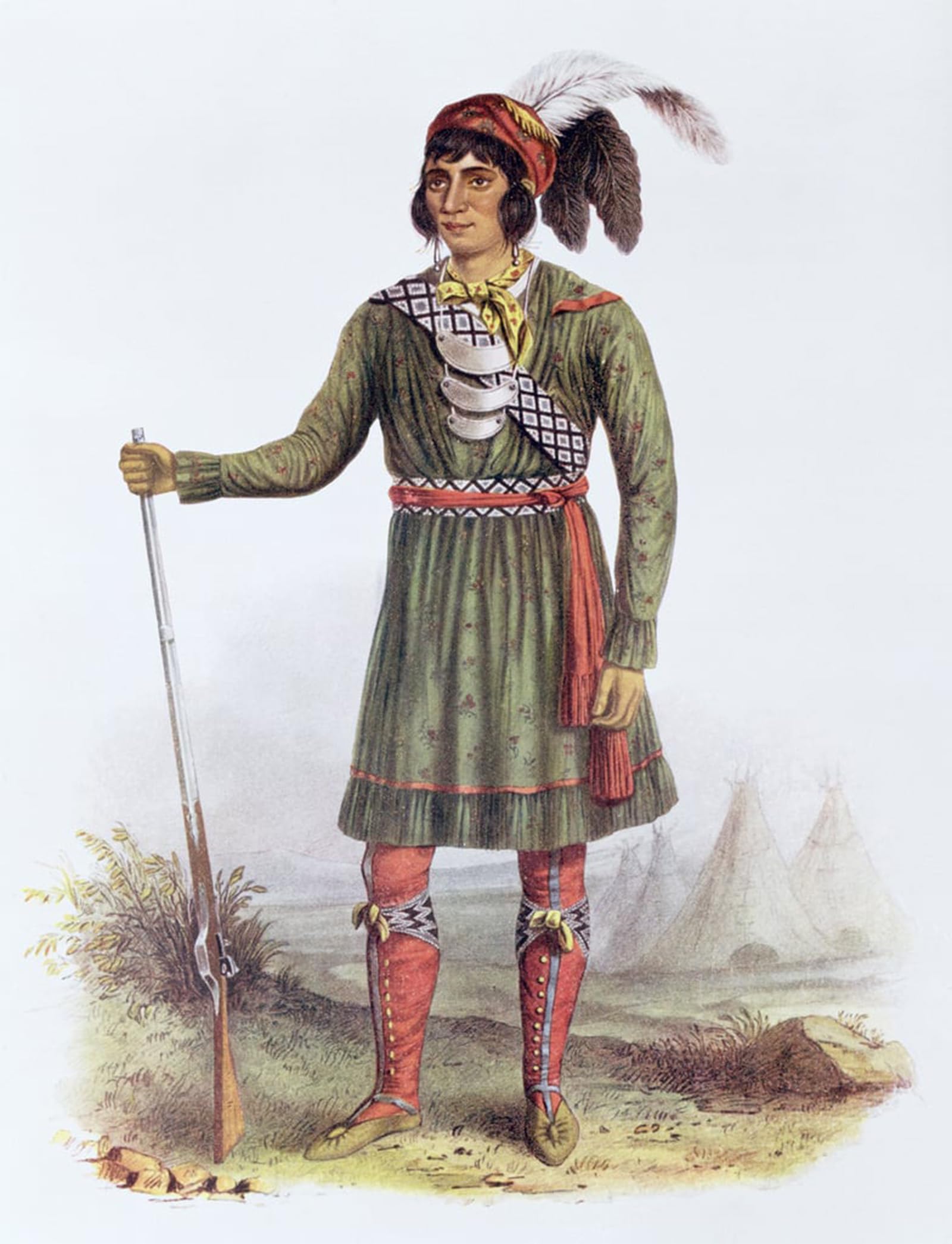 SERENDIPITP Aesthetic Poster Photo Wall Print Retro Picture Osceola or Rising Sun a Seminole Leader by George Catlin Modern Wall Artwork for Home Decor 60x90cm