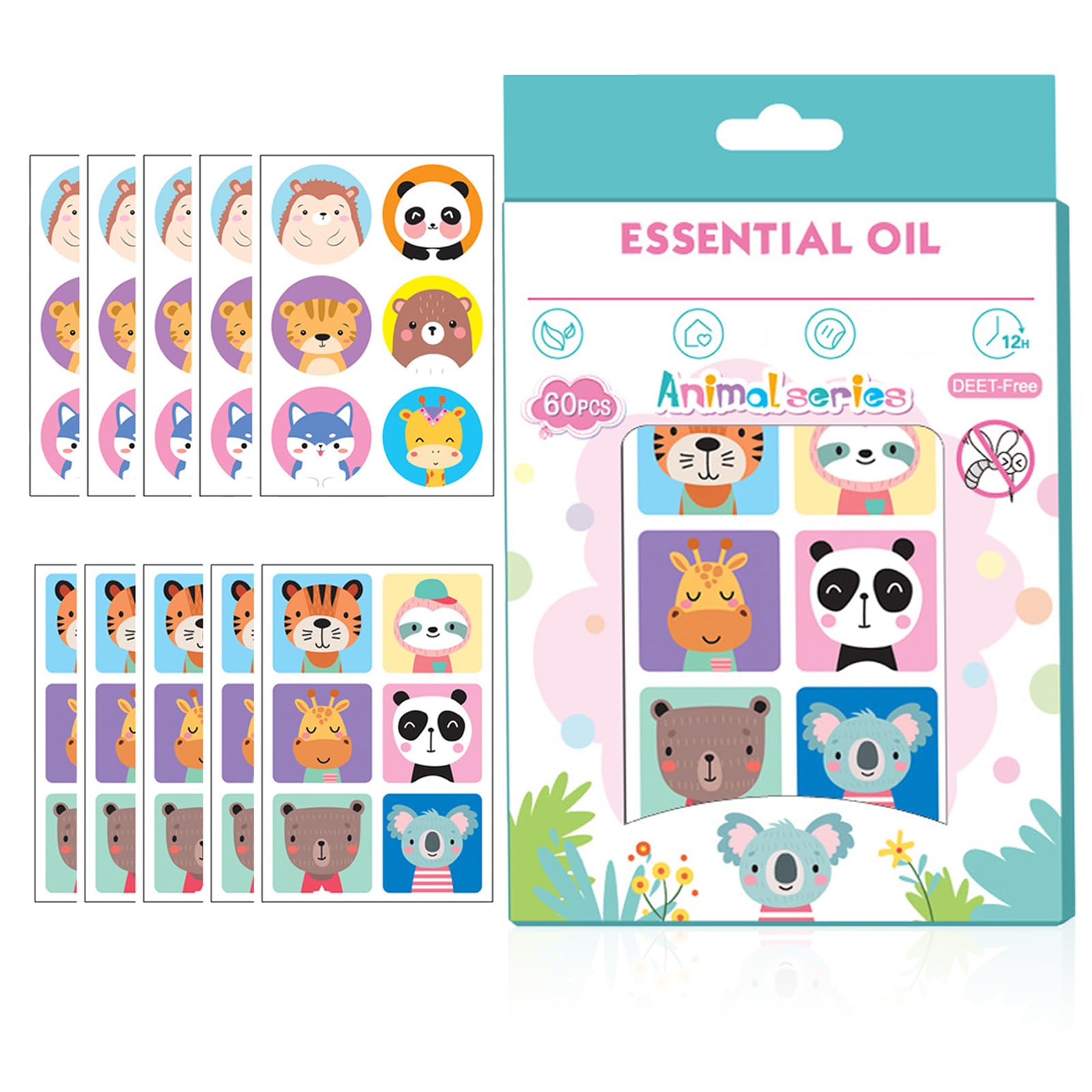 60 Parches Antimosquitos, Pegatinas Repelente de Mosquitos de Dibujos Animados, Ideal para Acampadas, Senderismo y Aire Libre (Animales) en oferta en Amazon