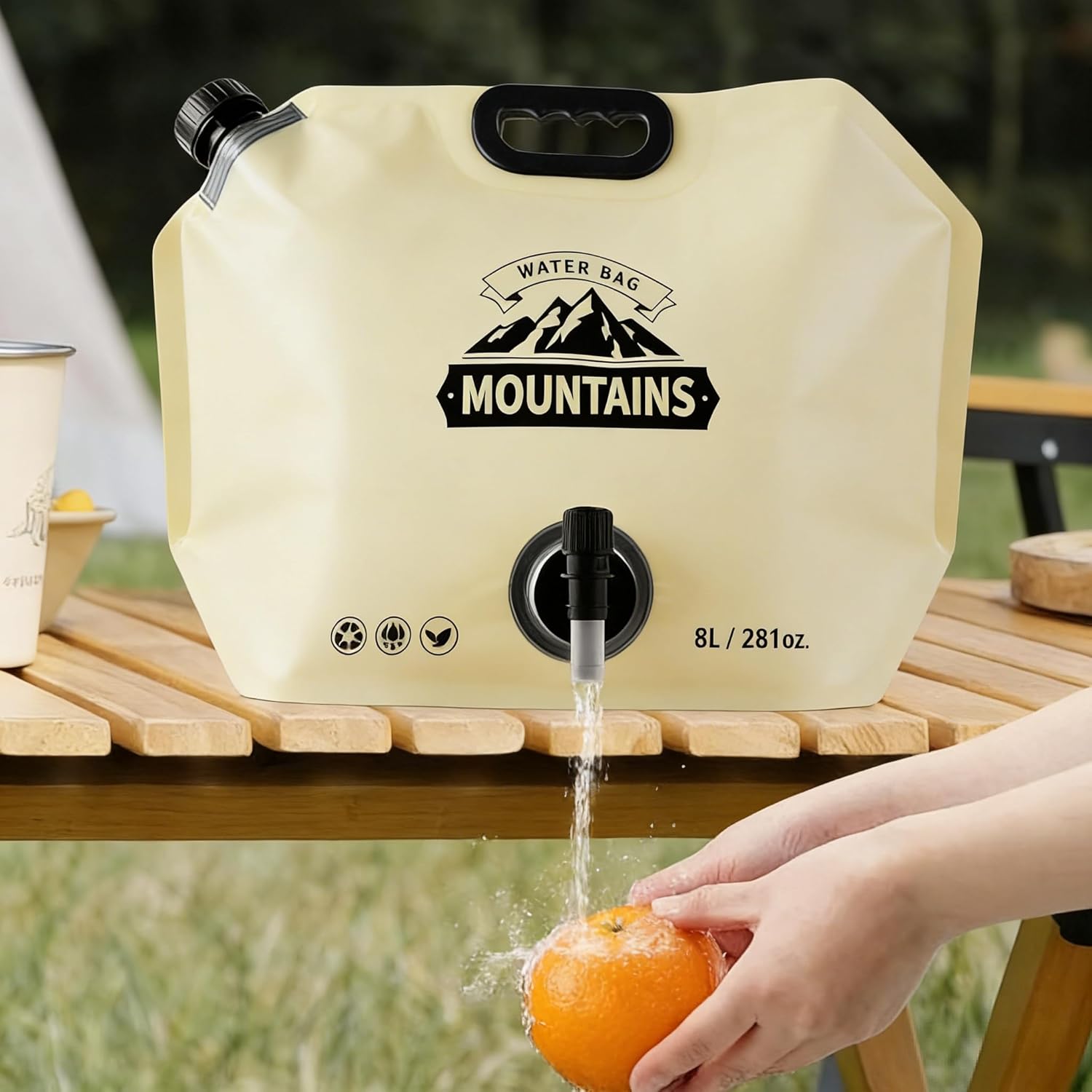 Foldable Water Storage Bag - Food Grade Collapsible Camping Water Container, Thickened Leakproof Portable Water Jug for Hiking, Outdoor Travel & Camping