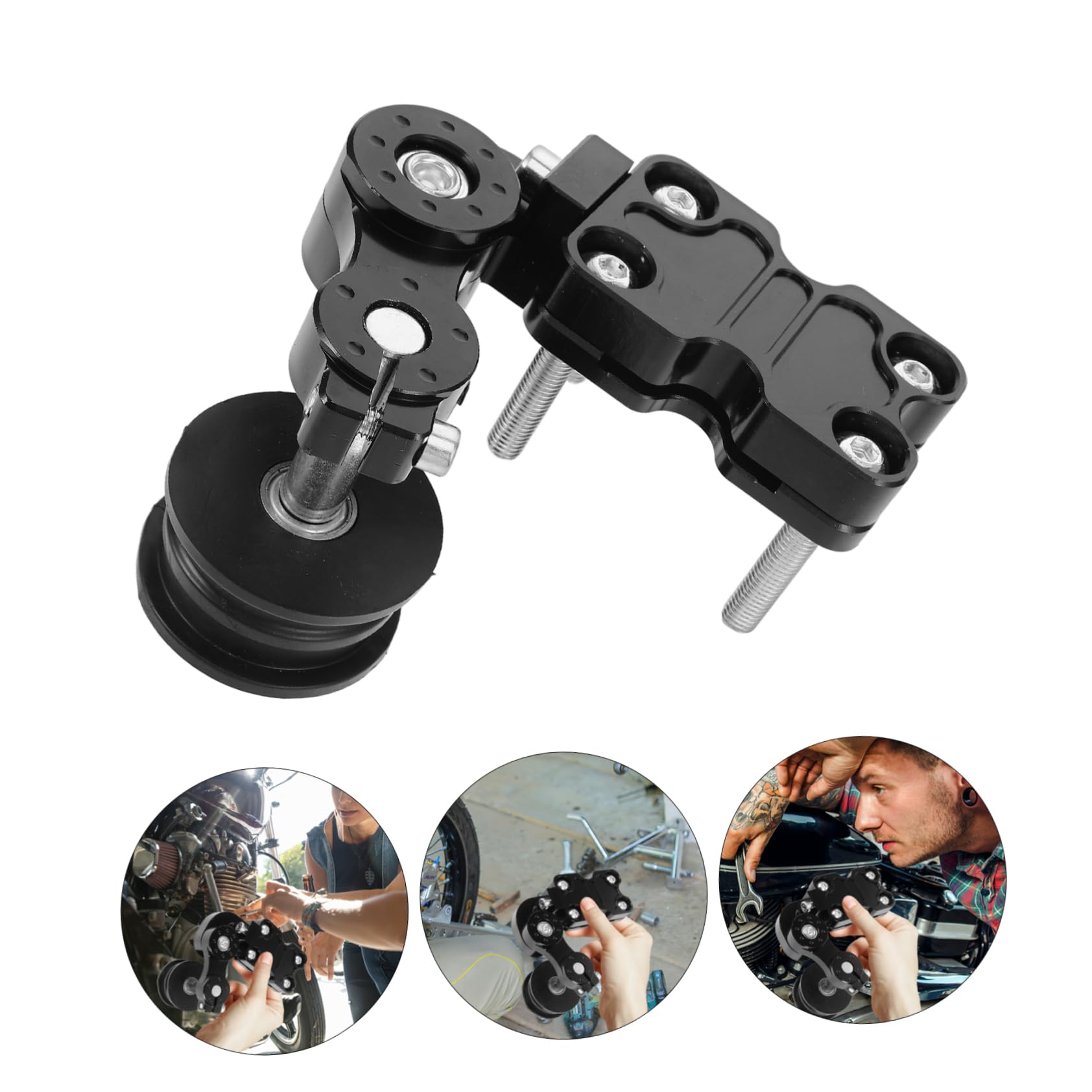 Tenditore Catena Moto Regolatore Cnc in Lega di Alluminio Nero