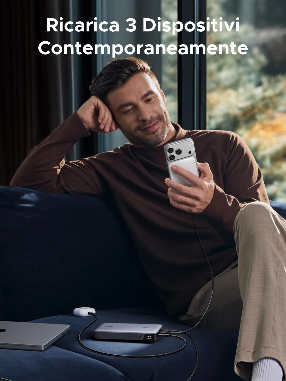 UGREEN Nexode 145W Power Bank 25000mAh Ricarica Rapida Caricatore Portatile PC USB C PD3.1 140W 3 Porte LED Compatibile con iPhone 17 16 15 14 Plus Pro Max Air Galaxy S25 S24 A56 A17 A16 MacBook iPad