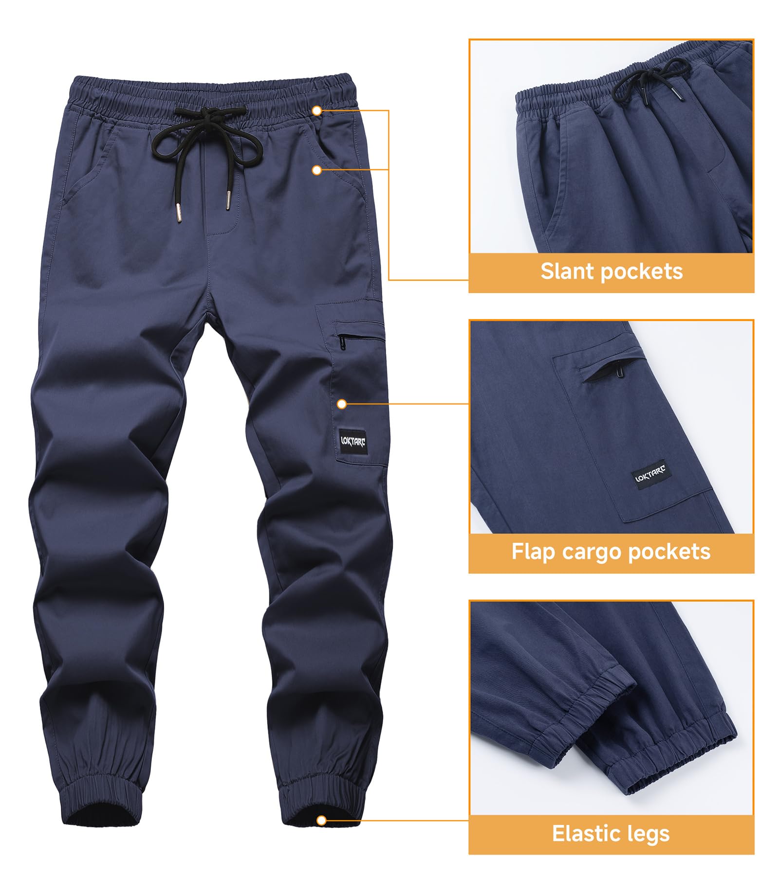 YoungSoul Pantalon Garçon en Coton Pantalon Cargo Jogger Enfant Taille Elastique
