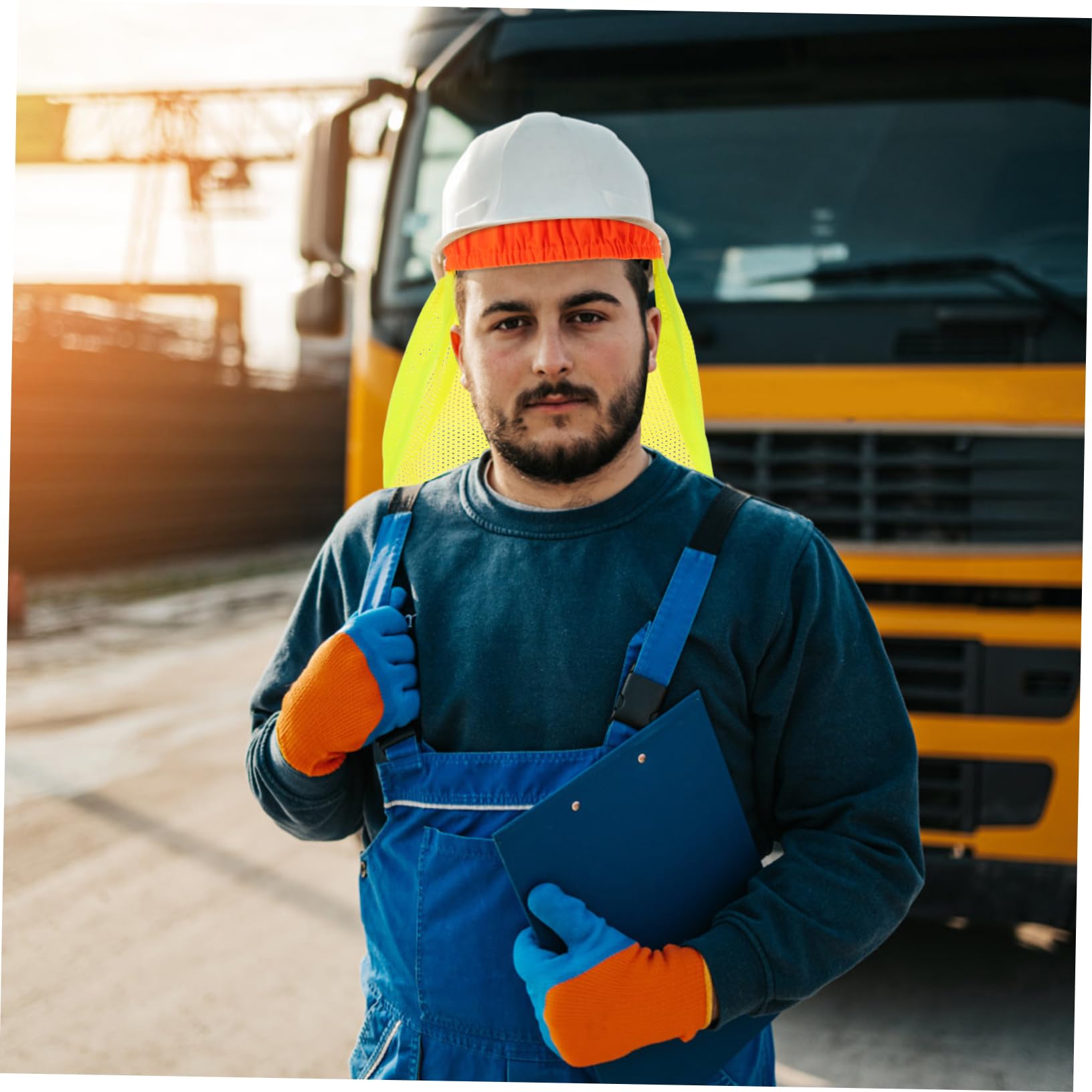 VILLCASE Casco Di Sicurezza Riflettente Cappello Di Sicurezza Protezione Solare Protettore Casco Da Sole Uomini Visiera Bordo Ombrelloni Panno Per Parasole Scudo A Piena