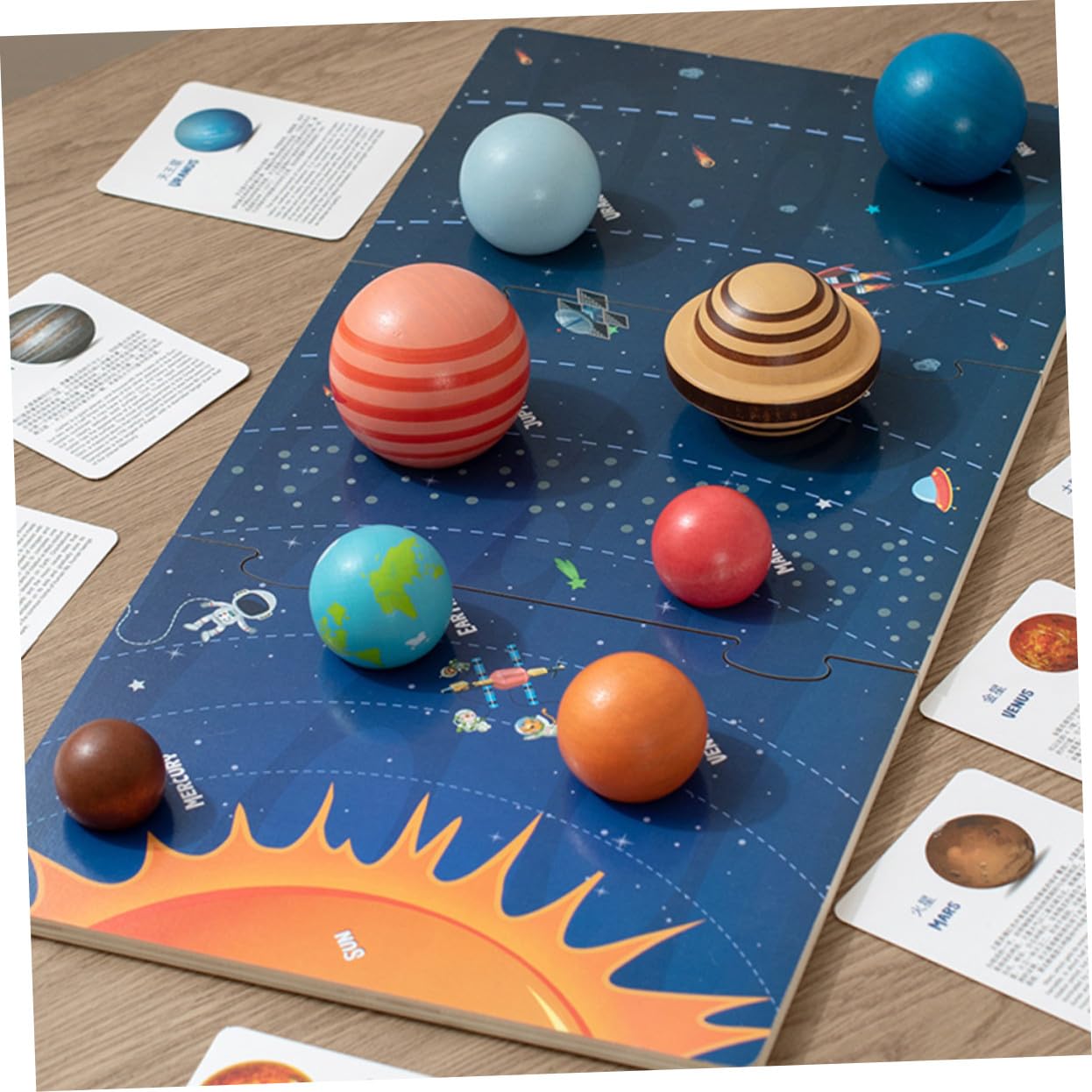 POPETPOP Puzzle Solare in Legno per Bambini Gioco Educativo di Riconoscimento Forme e Pratica Intelligenza Montessori per Bambini 3-5 Anni
