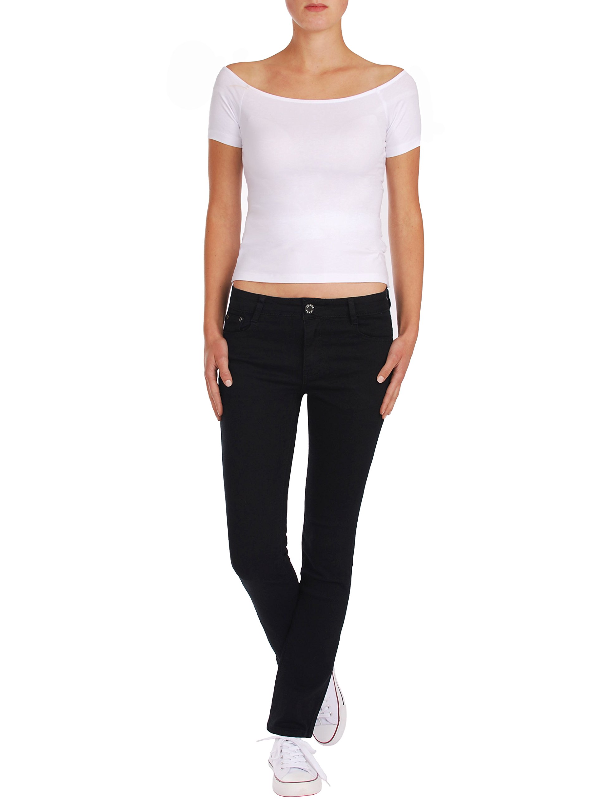 Fraternel Damen Jeans Hose gerade normaler Bund