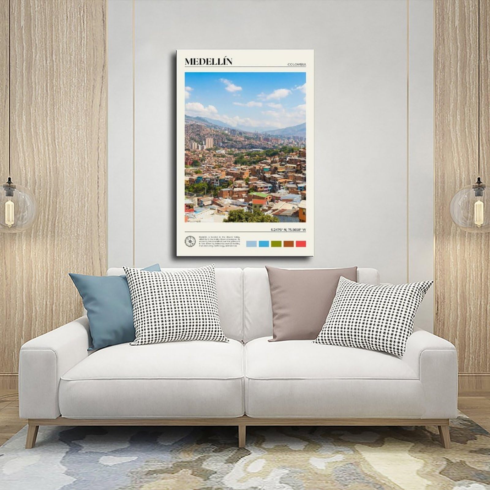 Medellín Kunstdruck auf Leinwand, echtes Foto, Kunstdruck, für Wohnzimmer und Schlafzimmer, 61 x 91,4 cm (L x B)