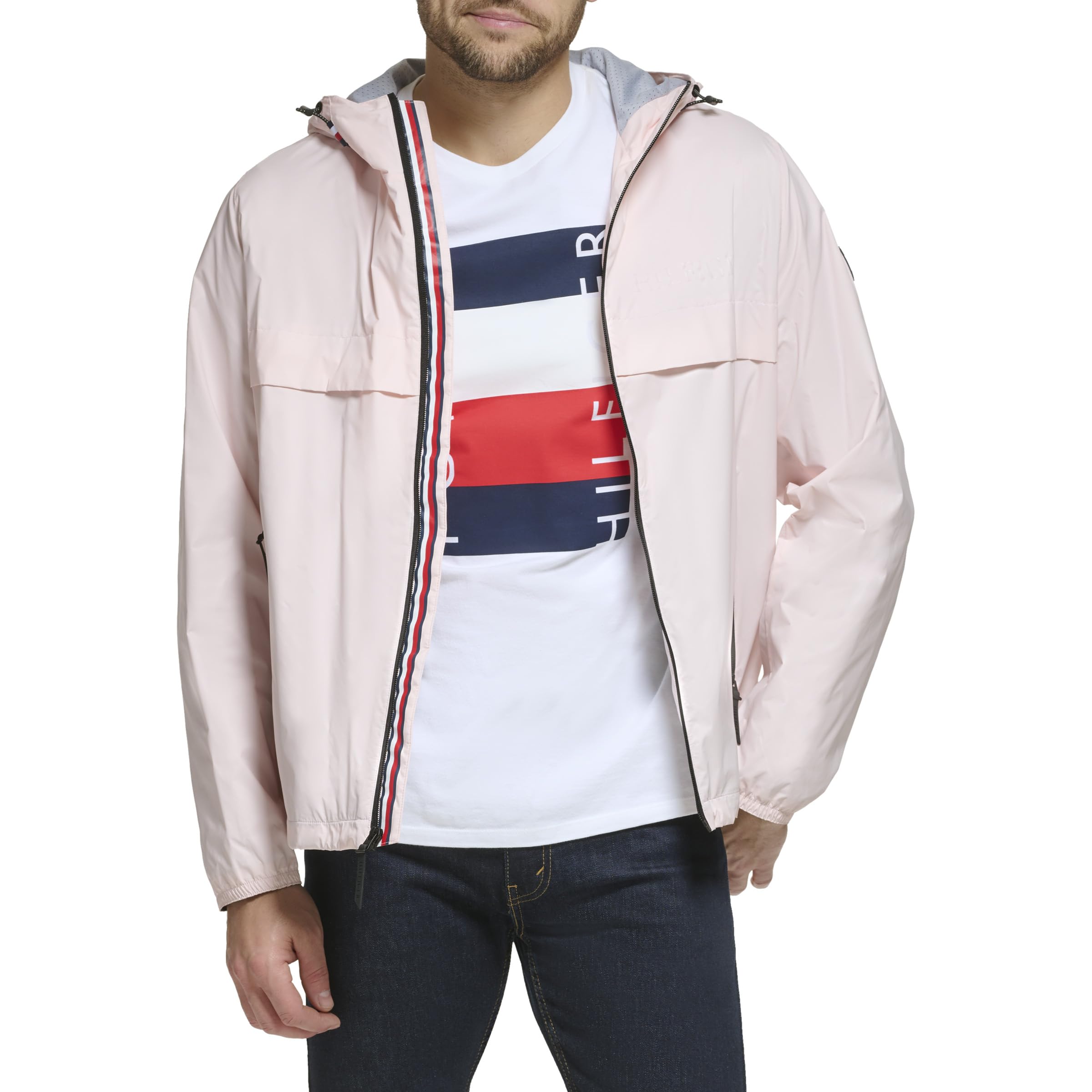 Tommy Hilfiger Herren Simple Hooded Rain Jacket Regenjacke mit Kapuze