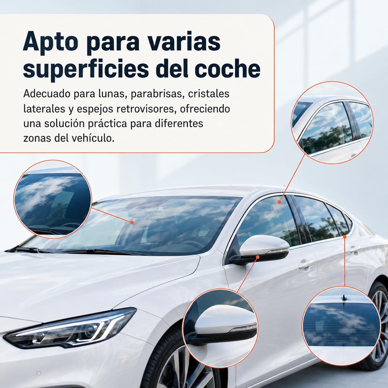 Pulimento Cristales Coche, Antilluvia y Antivaho, con Esponja, Pack de 12