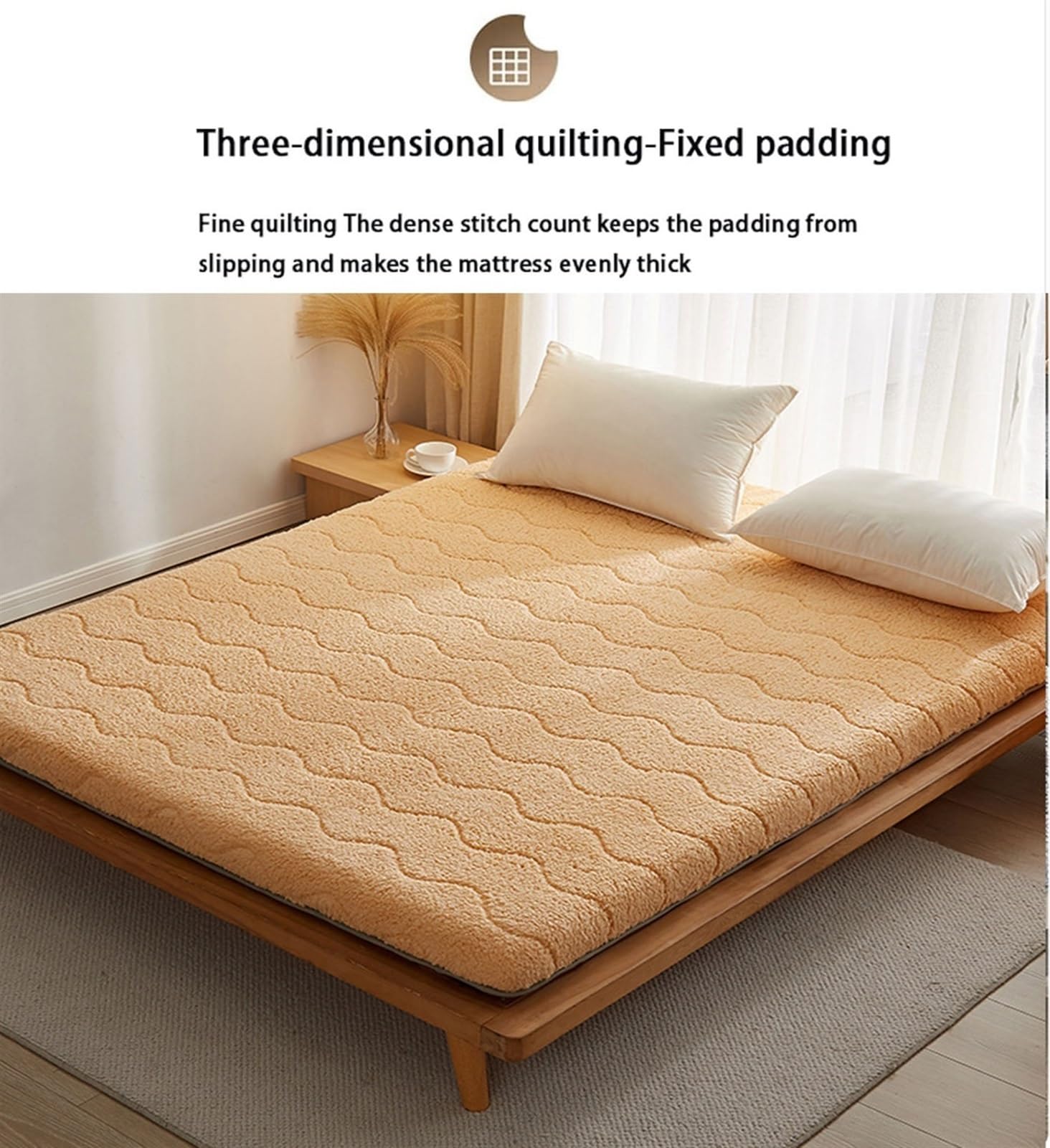 Colchón De Futón, Colchón De Suelo Japonés Doble Individual, Plegable Colchoneta para Dormir, Colchón Enrollable para Invitados Camping (Color : White, Size : 120 * 200cm)