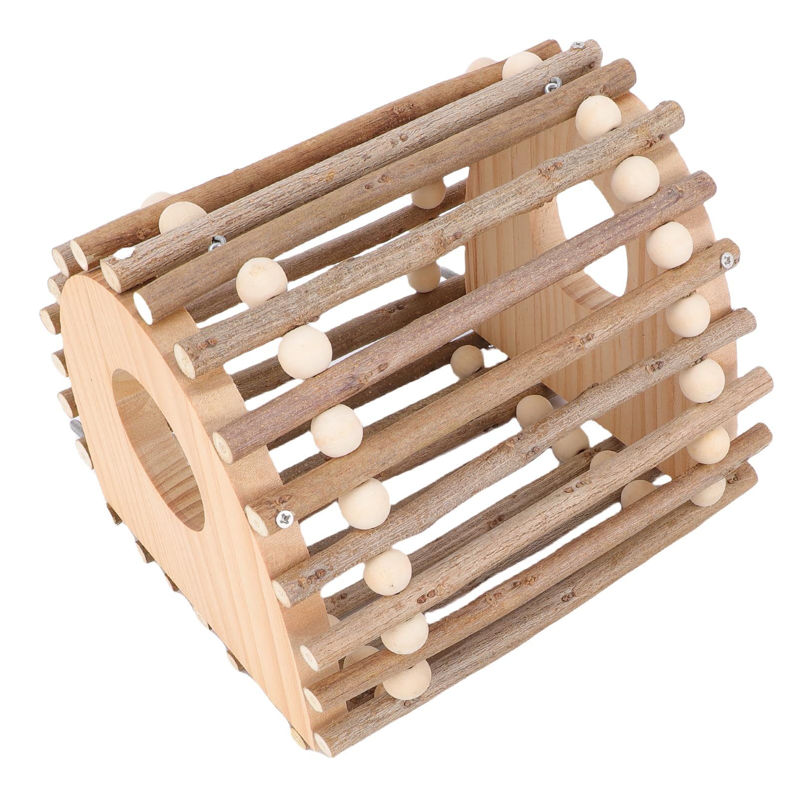 Topiky Juguete Multifuncional de Escalada con Jaula para Pájaros, Diseño de Doble Agujero, para Loros, Material de Madera de Pino para Mayor Seguridad