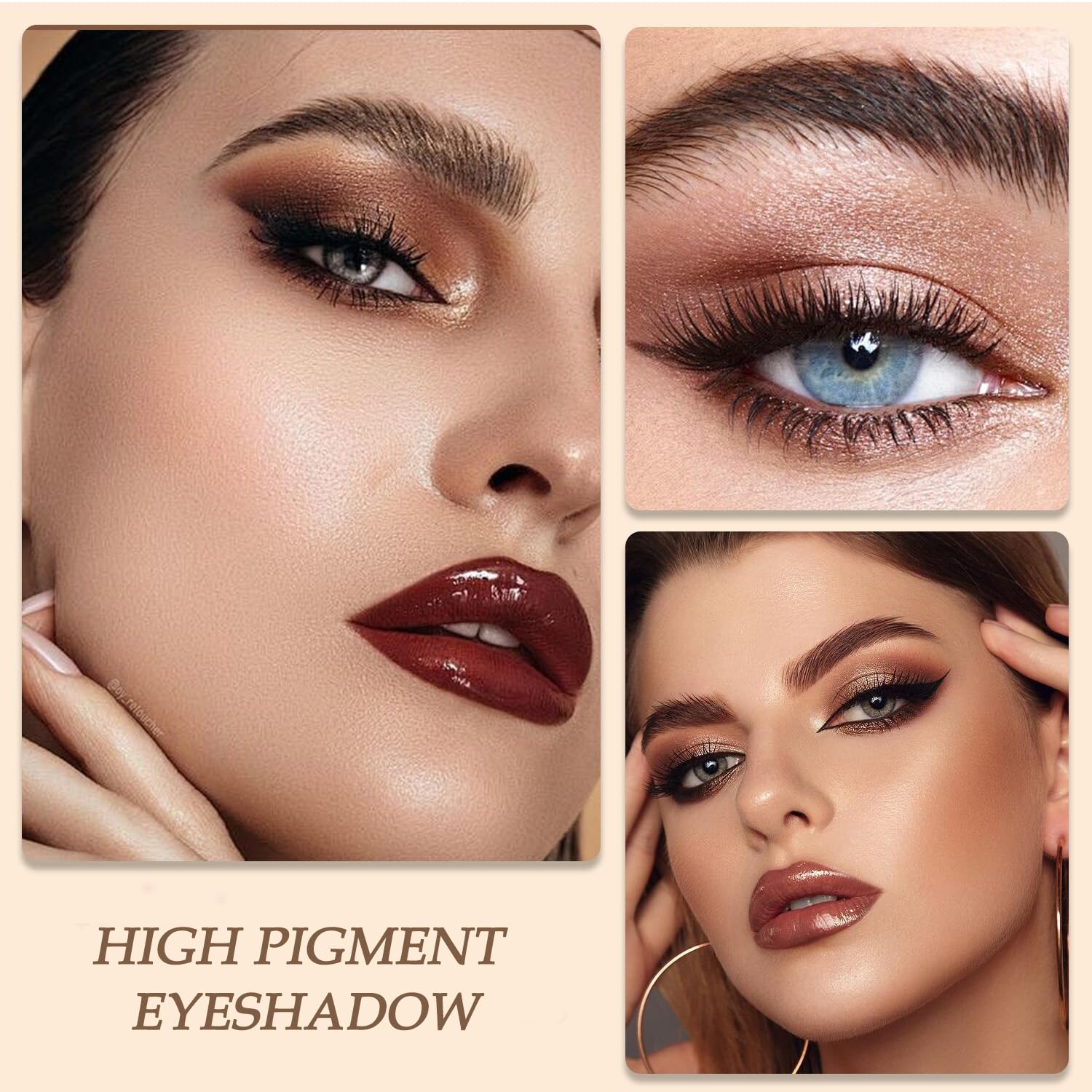 12-Color Matte Eyeshadow Palette, Nude & Dark Brown Shades with Silver & Gold Shimmer, Highly Pigmented, Waterproof - Image 4