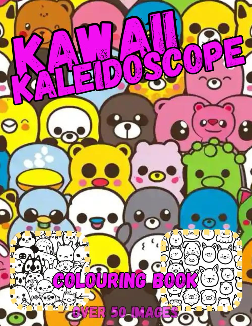 Kawaii Kaleidoscope: Over 40 Cute Character Patterns To Relax And Color