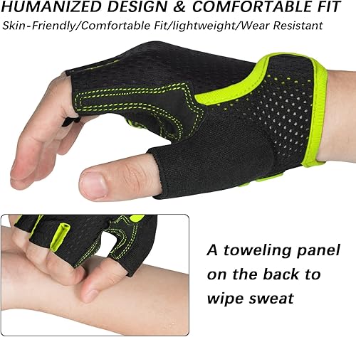Miniatura 3 de MOREOK Guantes de ciclismo para hombresmujeres-almohadilla de gel de 0.197 in Guantes de ciclismo de medio dedo para ciclismo, levantamiento