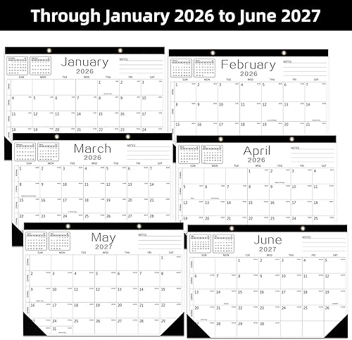 Miniatura 6 de Yinghezu Calendario de pared - Calendario 2024-2025 de enero de 2024 a junio de 2025, calendario de 18 meses, papel grueso de 13.7 x 11 pulgadas con