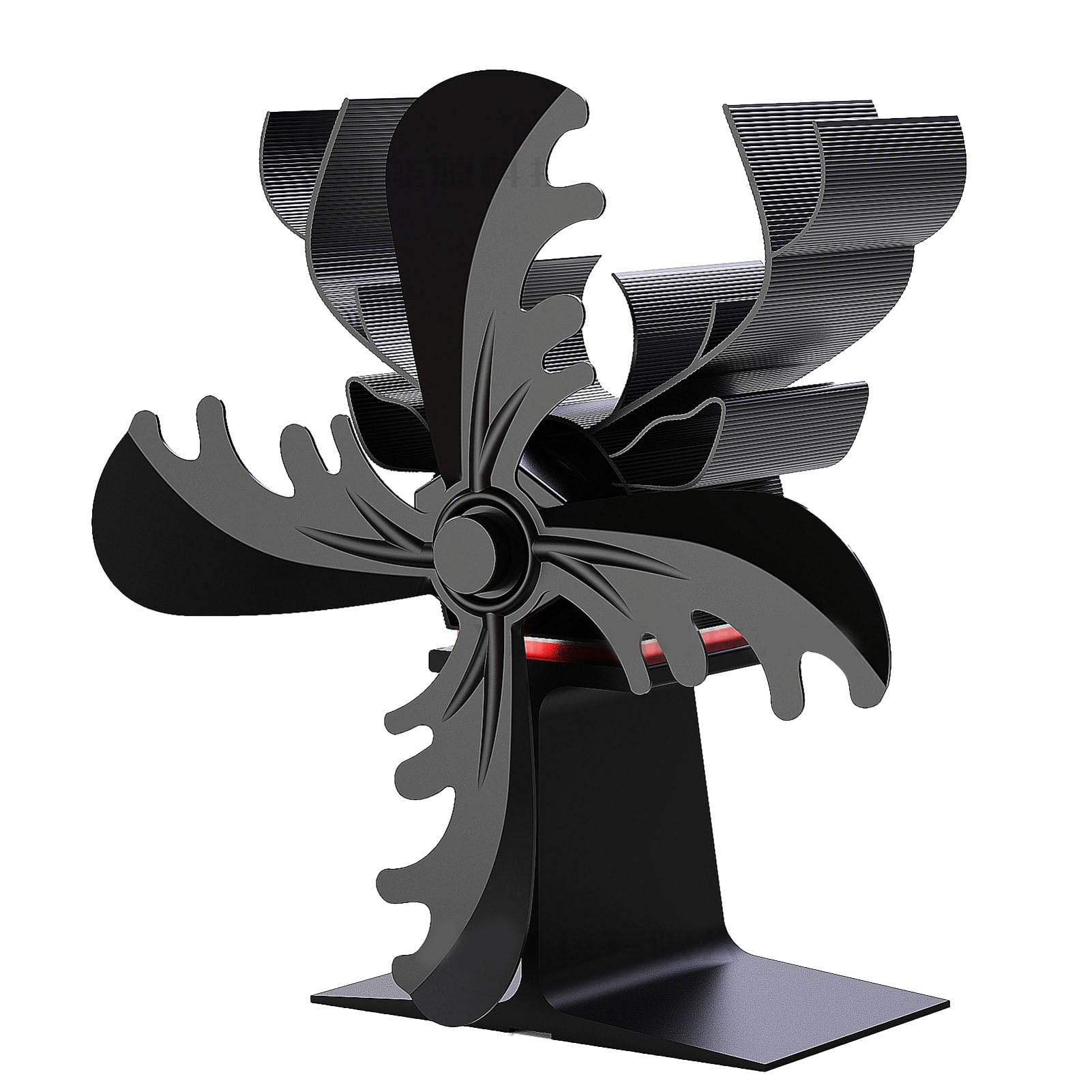 Ventilatore per Stufa a Legna Alimentato a Calore | Ventilatore | per Stufa a a 4 Foglie,Ventilatore Termico a Forma di Renna, per Stufa a Legna, Ventilatore per Stufa