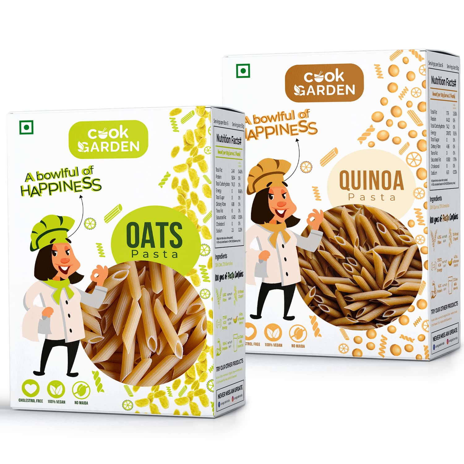 Cook Garden Oats & Quinoa Pasta 600Gram, Healthy Penne Pasta Combo, Rich In Calcium High Protein Pasta, No-Maida 300Gram Each (B0BQWHKRSS) Amazon Price History, Amazon Price Tracker