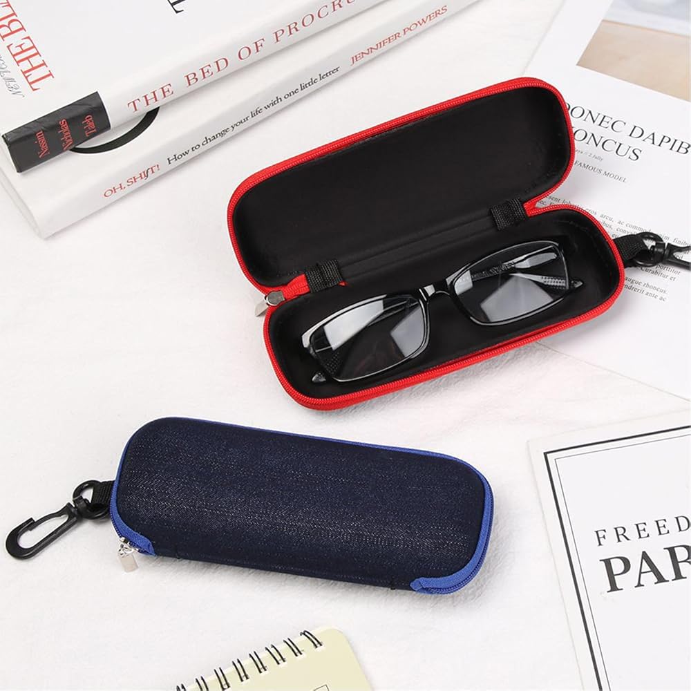 Étuis à Lunettes Souples En Feutre - Lot De 2 (Noir Et Bleu) - Fermeture Éclair, Taille 9x18 Cm - Protection Pour Lunettes De Vue Ou Soleil