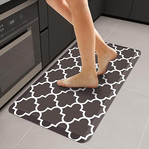 Miniatura 78 de WISELIFE Alfombra de Cocina Acolchada Antifatiga, 17.3" x 60", Alfombras de Cocina Antideslizantes Impermeables de PVC Resistente, Alfombra Rojo