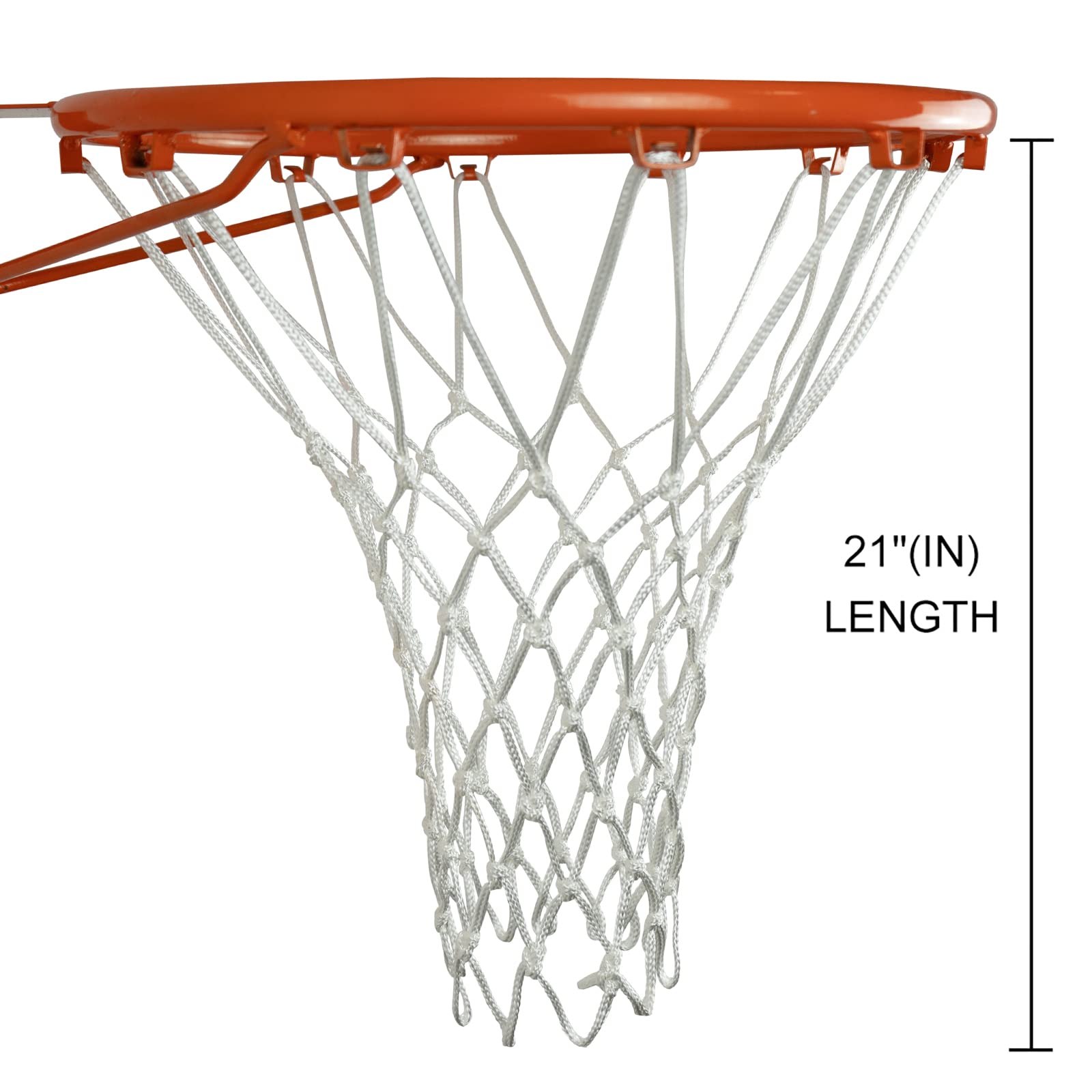 Sanung Basketballnetz, 12 Schlaufen, 53,3 cm, professionelles Anti-Whip Ersatz, mit Aufbewahrungstasche für Wettbewerbe, Standard, Innen- und Außenbereich, Allwetter-Netz, Weiß, 2 Stück