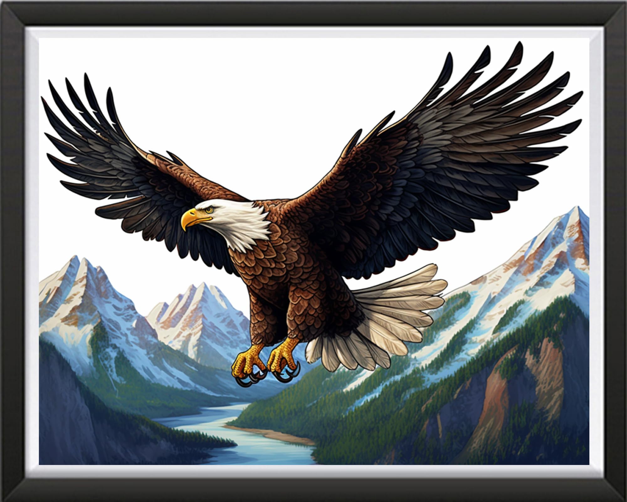 DMCVIVR Stamped Cross Stitch Kits for Beginners Adults Needlepoint Kits for Beginners Embroidery Kits for Adults Crossstitch Kit for Beginners 11CT-Eagles Spread Wings 16x20 inch