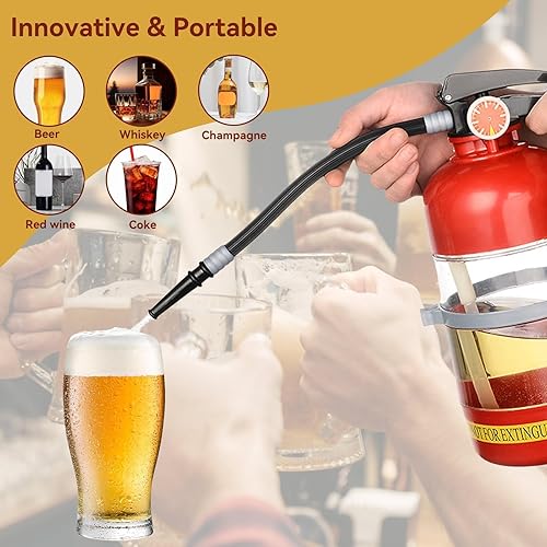 Miniatura 3 de Decantador de whisky de 2 litros, contenedor portátil extintor de incendios, dispensador de cerveza divertido para fiestas en el hogar, barriles,