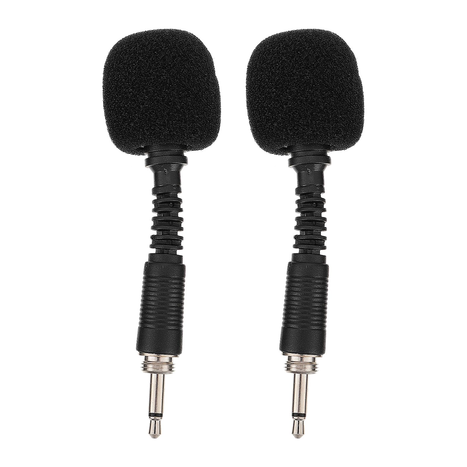 2pcs Portable in-line Noise Canceling Microphone with Threaded Plug for Live Singing, Voice Recording, and PC Streaming, Mini Black Condenser Mic for Mobile and Computer Use