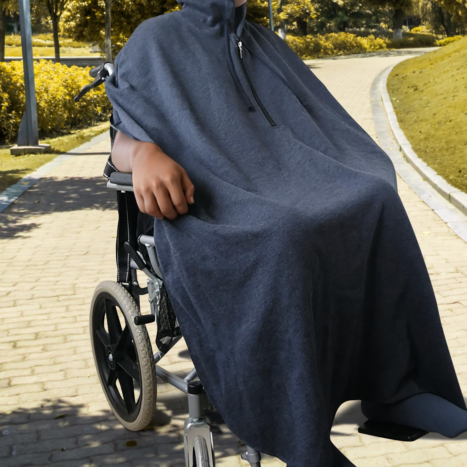 Perfeclan Hot Rollstuhl Ponchos mit Kapuze ärmellose Mäntel für Erwachsene, Violett Männlichen