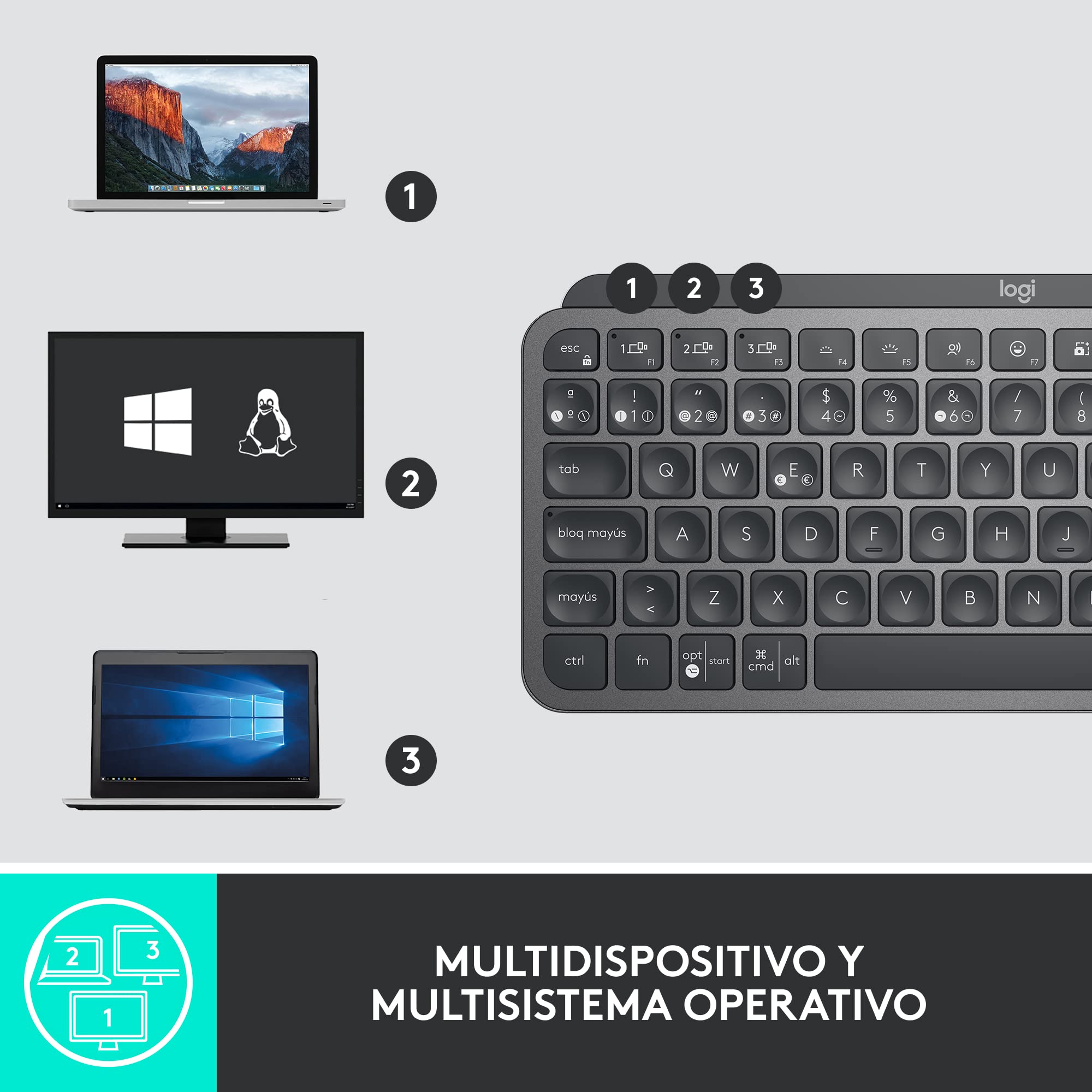 Logitech MX Keys Mini for Business - Teclado Iluminado inalámbrico