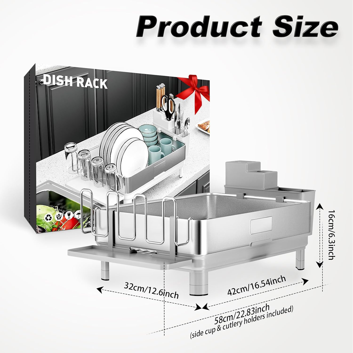 Dish Drying Rack, 304 Stainless Steel Dish Racks for Kitchen Counter image 2
