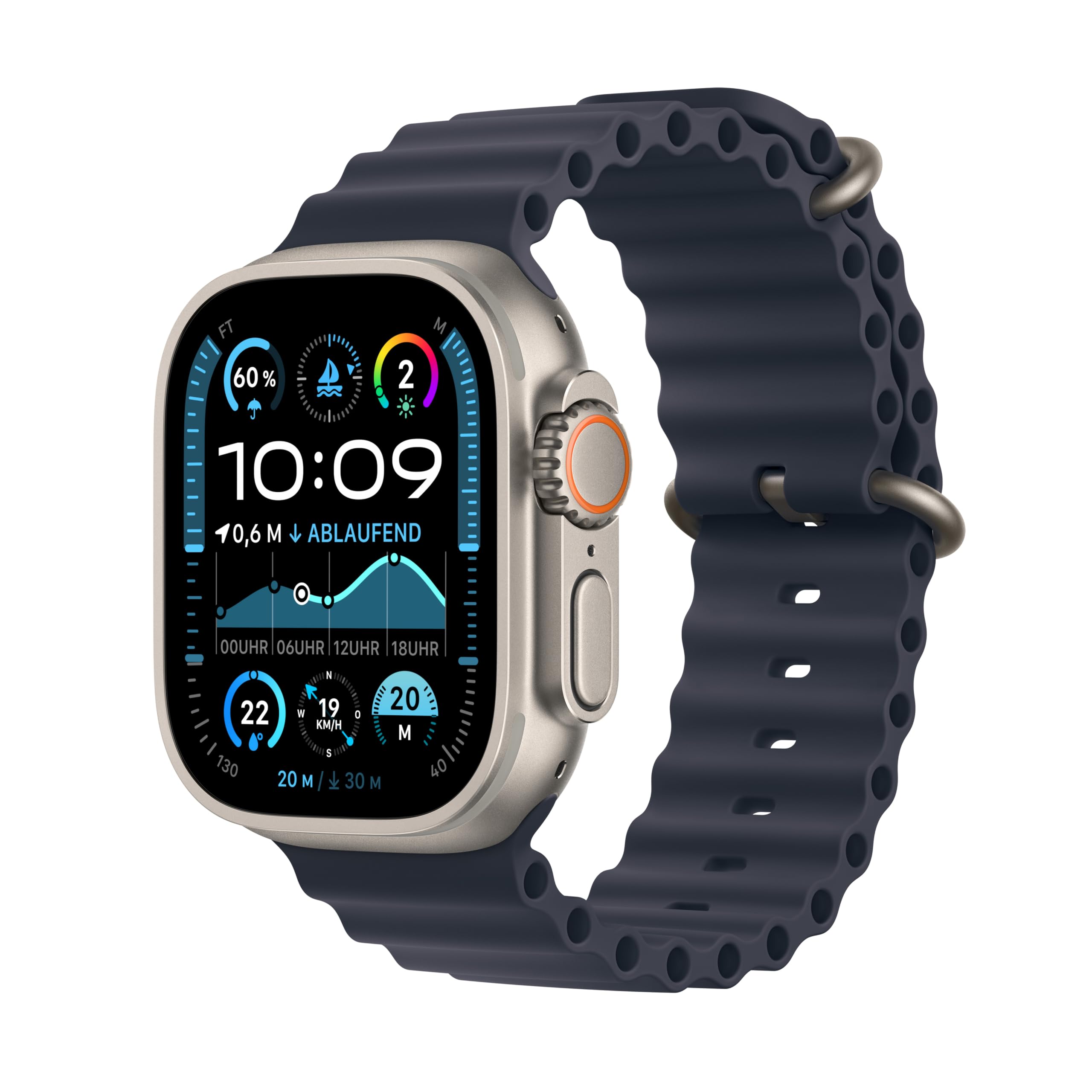 Apple Watch Ultra 2 – GPS + Cellular, 49 mm, Titangehäuse, Ocean Marine Armband